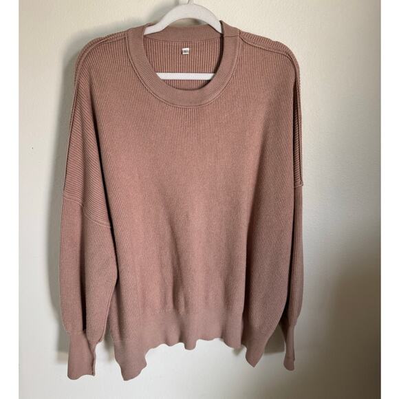 Heavy Knit Sweater Taupe Size Large Bubble Sleeve Women's Fall - Picture 1 of 8